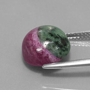 Rubi-zoisita multicolorido natural 7,99ct, corte redondo, opaco
