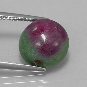 Rubi-zoisita multicolorido natural 7,72ct, corte redondo, opaco
