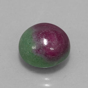 Rubi-zoisita multicolorido natural 7,72ct, corte redondo, opaco