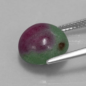 Rubi-zoisita multicolorido natural 7,72ct, corte redondo, opaco