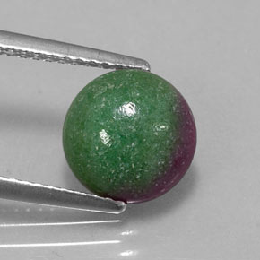 Rubi-zoisita multicolorido natural 2,80ct, corte redondo, opaco