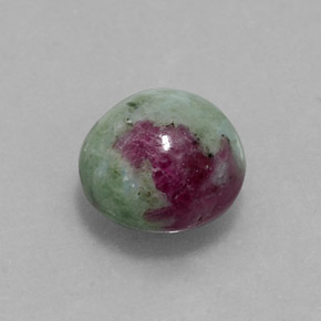 Rubi-zoisita multicolorido natural 3,91ct, corte redondo, opaco