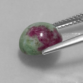 Rubi-zoisita multicolorido natural 3,91ct, corte redondo, opaco