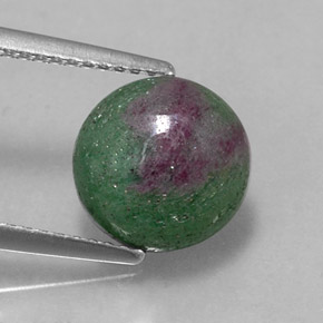 Rubi-zoisita multicolorido natural 3,56ct, corte redondo, opaco