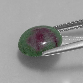 Rubi-zoisita multicolorido natural 3,56ct, corte redondo, opaco
