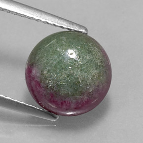Rubi-zoisita multicolorido natural 4,73ct, corte redondo, opaco