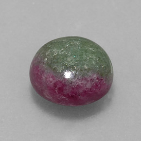 Rubi-zoisita multicolorido natural 4,73ct, corte redondo, opaco