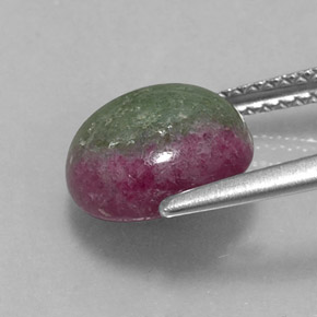 Rubi-zoisita multicolorido natural 4,73ct, corte redondo, opaco