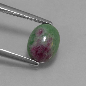Rubi-zoisita multicolorido natural 2,27ct, corte oval, opaco