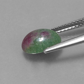 Rubi-zoisita multicolorido natural 2,27ct, corte oval, opaco