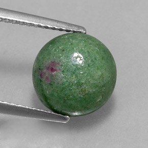 Rubi-zoisita multicolorido natural 5,13ct, corte redondo, opaco