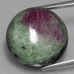 Rubi-Zoisite Multicolorido Natural 25.78ct, Corte Redondo, Opaco