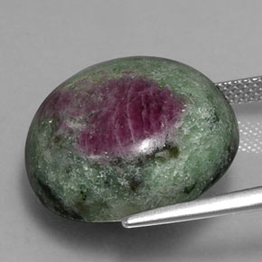 Rubi-Zoisite Multicolorido Natural 25.78ct, Corte Redondo, Opaco