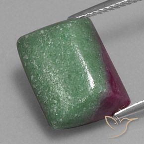 14.07ct Natural Multicolorido Rubi-Zoisite, baguete, Opaco
