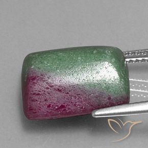Rubi-Zoisite Multicolorido Natural 14.07ct, baguete, Opaco