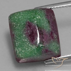 19.20ct Natural Multicolorido Rubi-Zoisite, baguete, Opaco