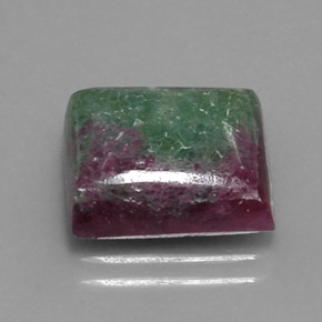 Rubi-zoisita multicolorido natural 9,16ct, quadrado, opaco