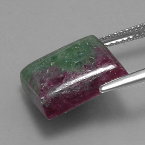Rubi-zoisita multicolorido natural 9,16ct, quadrado, opaco