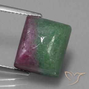 13.67ct Natural Multicolorido Rubi-Zoisite, baguete, Opaco