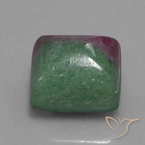 Rubi-Zoisite Multicolorido Natural 13.67ct, baguete, Opaco