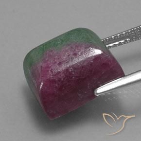 Rubi-Zoisite Multicolorido Natural 13.67ct, baguete, Opaco