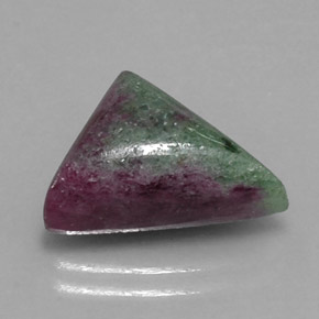 Rubi-zoisita multicolorido natural 8,77ct, trillion, opaco