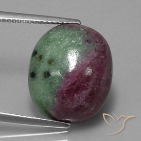 Rubi-zoisita multicolorido natural 15,00ct, corte oval, opaco
