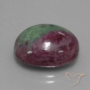 Rubi-zoisita multicolorido natural 15,00ct, corte oval, opaco