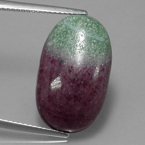 Rubi-zoisita multicolorido natural 13,64ct, corte oval, opaco