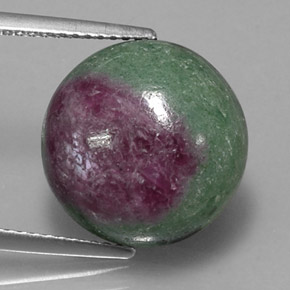Rubi-zoisita multicolorido natural 13,23ct, corte redondo, opaco
