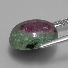 Rubi-zoisita multicolorido natural 13,23ct, corte redondo, opaco