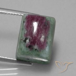 15.55ct Natural Multicolorido Rubi-Zoisite, baguete, Opaco