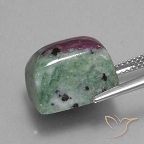 Rubi-Zoisite Multicolorido Natural 15.55ct, baguete, Opaco