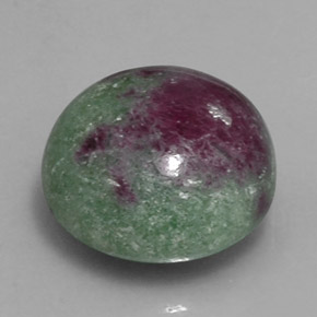 Rubi-zoisita multicolorido natural 12,41ct, corte redondo, opaco