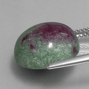 Rubi-zoisita multicolorido natural 12,41ct, corte redondo, opaco