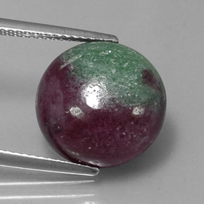 Rubi-zoisita multicolorido natural 12,48ct, corte redondo, opaco