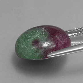 Rubi-zoisita multicolorido natural 12,48ct, corte redondo, opaco