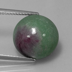 Rubi-zoisita multicolorido natural 10,33ct, corte redondo, opaco