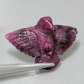 Rubi-zoisita multicolorido natural 48,53ct, forma extravagante, opaco