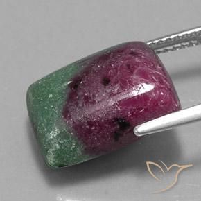 Rubi-Zoisite Multicolorido Natural 12.24ct, baguete, Opaco