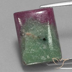 11.43ct Natural Multicolorido Rubi-Zoisite, baguete, Opaco