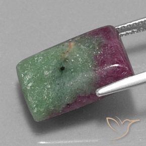 Rubi-Zoisite Multicolorido Natural 11.43ct, baguete, Opaco