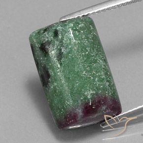 13.09ct Natural Multicolorido Rubi-Zoisite, baguete, Opaco