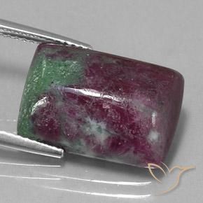 Rubi-Zoisite Multicolorido Natural 13.01ct, baguete, Opaco