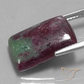 Rubi-Zoisite Multicolorido Natural 13.01ct, baguete, Opaco