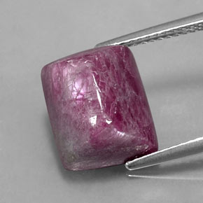 Rubi-zoisita multicolorido natural 8,80ct, baguete, opaco