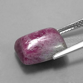 Rubi-zoisita multicolorido natural 8,80ct, baguete, opaco