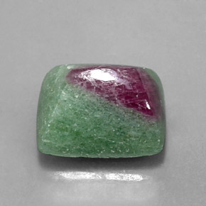 Rubi-zoisita multicolorido natural 11,45ct, baguete, opaco