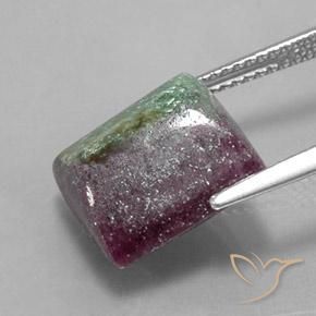 Rubi-Zoisite Multicolorido Natural 10.64ct, baguete, Opaco