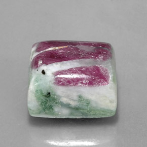 Rubi-zoisita multicolorido natural 11,84ct, baguete, opaco